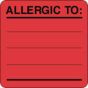 Label Paper Permanent Allergic To:  1 7/8"x1 7/8" Fl. Red 1000 per Roll