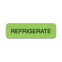 Lab Communication Label (Paper, Permanent) Refrigerate  1 1/4"x3/8" Fluorescent Green - 1000 per Roll