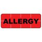 Alert Bands® Label Poly "Allergy" Pre-printed, State Standardization 0.6875x1/4 Red - 250 per Qty Based Roll