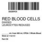 ISBT 128 Label (Synthetic, Permanent) "Red Blood Cells'' 2"x2" White - 500 per Roll