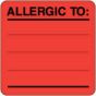 Label Paper Permanent Allergic To:  1 7/8"x1 7/8" Red 1000 per Roll