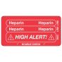 IV Label Piggyback Paper Permanent Heparin Heparin 3" Core 1 1/2"x3 Red 1000 per Roll