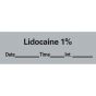 Anesthesia Tape with Date, Time & Initial (Removable) Lidocaine 1% 1/2" x 500" - 333 Imprints - Gray - 500 Inches per Roll