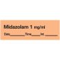 Anesthesia Tape with Date, Time, and Initial Removable Midazolam 1 mg/ml 1" Core 1/2" x 500" Imprints Orange 333 500 Inches per Roll