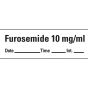 Anesthesia Tape with Date, Time & Initial (Removable) Furosemide 10 mg/ml 1 Core 1/2" x 500" - 333 Imprints - White - 500 Inches per Roll