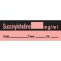 Anesthesia Tape with Date, Time, and Initial Removable Succinylcholine mg/ml 1" Core 1/2" x 500" Imprints Fl. Red 333 500 Inches per Roll