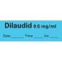 Anesthesia Tape with Date, Time & Initial (Removable) Dilaudid 1/2" mg/ml 0.5 x 500" - 333 Imprints - Blue - 500 Inches per Roll