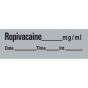 Anesthesia Tape with Date, Time & Initial (Removable) Ropivacaine mg/ml 1/2" x 500" - 333 Imprints - Gray - 500 Inches per Roll