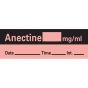 Anesthesia Tape with Date, Time & Initial (Removable) Anectine mg/ml 1/2" x 500" - 333 Imprints - Fluorescent Red - 500 Inches per Roll