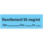 Anesthesia Tape with Date, Time, and Initial Removable Remifentanil 50 mcg/ml 1" Core 1/2" x 500" Imprints Blue 333 500 Inches per Roll