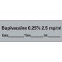 Anesthesia Tape with Date, Time, and Initial Removable Bupivacaine 0.25% 2.5 mg/ml 1" Core 1/2" x 500" Imprints Gray 333 500 Inches per Roll