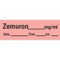 Anesthesia Tape with Date, Time & Initial (Removable) Zemuron mg/ml 1/2" x 500" - 333 Imprints - Fluorescent Red - 500 Inches per Roll