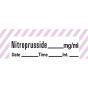 Anesthesia Tape with Date, Time & Initial (Removable) Nitroprusside mg/ml 1/2" x 500" - 333 Imprints - White with Violet - 500 Inches per Roll