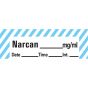 Anesthesia Tape with Date, Time & Initial (Removable) Narcan mg/ml Date 1/2" x 500" - 333 Imprints - White with Blue - 500 Inches per Roll