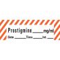 Anesthesia Tape with Date, Time & Initial (Removable) Prostigmine mg/ml 1/2" x 500" - 333 Imprints - White - 500 Inches per Roll