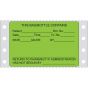 Label Dot Matrix Paper Removable This Bag  3"x1.9375 Fl. Green 2500 per Case