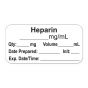 Anesthesia Label, with Expiration Date, Time & Initial (Paper, Permanent) "Heparin mg/ml" 1-1/2" x 3/4" White - 500 per Roll