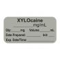 Anesthesia Label, with Expiration Date, Time & Initial (Paper, Permanent) "Xylocaine mg/ml" 1-1/2" x 3/4", Gray - 500 per Roll