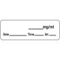 Anesthesia Label with Date, Time & Initial (Paper, Permanent) mg/ml Date Time 1 1/2" x 1/2" White - 600 per Roll