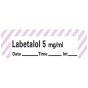 Anesthesia Label with Date, Time & Initial (Paper, Permanent) Labetalol 5 mg/ml 1 1/2" x 1/2" White with Violet - 600 per Roll