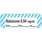 Anesthesia Label with Date, Time & Initial (Paper, Permanent) Naloxone 0.04 mg/ml 1 1/2" x 1/2" White with Blue - 600 per Roll