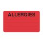 Label Paper Removable Allergies: 3" x 1", 3/4", Fl. Red, 500 per Roll