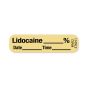 Label Paper Removable Lidocaine % Date Time, 1" Core, 1 7/16" x 3/8" , Tan, 666 per Roll