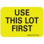 Lab Communication Label (Paper, Removable) Use This Lot First 1 7/16"x1 Fluorescent Chartreuse - 666 per Roll