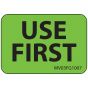 Label Paper Removable Use First, 1" Core, 1 7/16" x 1", Fl. Green, 666 per Roll