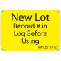 Lab Communication Label (Paper, Permanent) New Lot Record 1 7/16"x1 Yellow - 666 per Roll