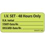 Label Paper Removable IV Set- 48, 1" Core, 2 1/4" x 1", Fl. Chartreuse, 420 per Roll