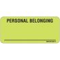 Label Paper Removable personal Belonging, 1" Core, 2 1/4" x 1", Fl. Chartreuse, 420 per Roll