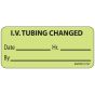 Label Paper Removable IV Tubing Changed, 1" Core, 2 1/4" x 1", Fl. Chartreuse, 420 per Roll