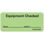 Label Paper Removable Equipment Checked, 1" Core, 2 1/4" x 1", Fl. Green, 420 per Roll