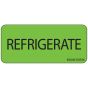 Lab Communication Label (Paper, Removable) Refrigerate 2 1/4"x1 Fluorescent Green - 420 per Roll