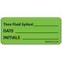 Label Paper Permanent Time Fluid Spiked, 1" Core, 2 1/4" x 1", Fl. Green, 420 per Roll