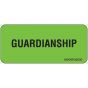 Label Paper Removable Guardianship, 1" Core, 2 1/4" x 1", Fl. Green, 420 per Roll