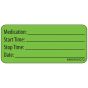 Label Paper Removable Medication: Start, 1" Core, 2 1/4" x 1", Fl. Green, 420 per Roll