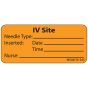 Label Paper Removable IV Site Needle, 1" Core, 2 1/4" x 1", Fl. Orange, 420 per Roll