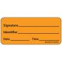 Label Paper Permanent Signature, 1" Core, 2 1/4" x 1", Fl. Orange, 420 per Roll