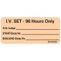 Label Paper Removable IV Set- 96, 1" Core, 2 1/4" x 1", Fl. Orange, 420 per Roll