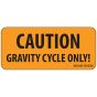 Label Paper Removable Caution Gravity, 1" Core, 2 1/4" x 1", Fl. Orange, 420 per Roll