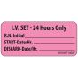 Label Paper Permanent IV Set- 24, 1" Core, 2 1/4" x 1", Fl. Pink, 420 per Roll