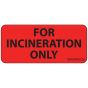 Label Paper Permanent for Incineration 1" Core 2 1/4"x1 Fl. Red 420 per Roll