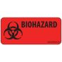 Lab Communication Label (Paper, Permanent) Biohazard 2 1/4"x1 Fluorescent Red - 420 per Roll