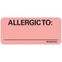 Label Paper Permanent Allergic To: 1" Core 2 1/4"x1 Fl. Red 420 per Roll