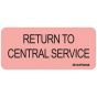 Label Paper Permanent Return To Central, 1" Core, 2 1/4" x 1", Fl. Red, 420 per Roll