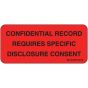 Label Paper Permanent Confidential Record 1" Core 2 1/4"x1 Fl. Red 420 per Roll