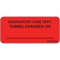 Label Paper Permanent Respiratory Care, 1" Core, 2 1/4" x 1", Fl. Red, 420 per Roll