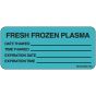 Label Paper Removable Fresh Frozen Plasma, 1" Core, 2 1/4" x 1", Blue, 420 per Roll